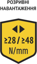 Склосітка володіє механічною міцністю (≥22 / ≥36 N/mm ), стійкістю до дії кислот, лугів, температури і вологи.